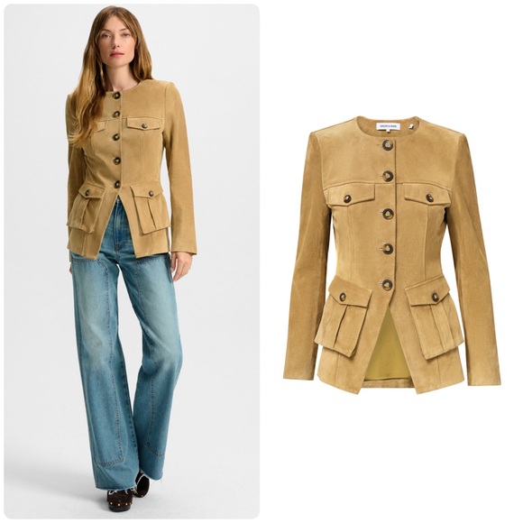 New Veronica Beard Orrin Calf Suede Jacket